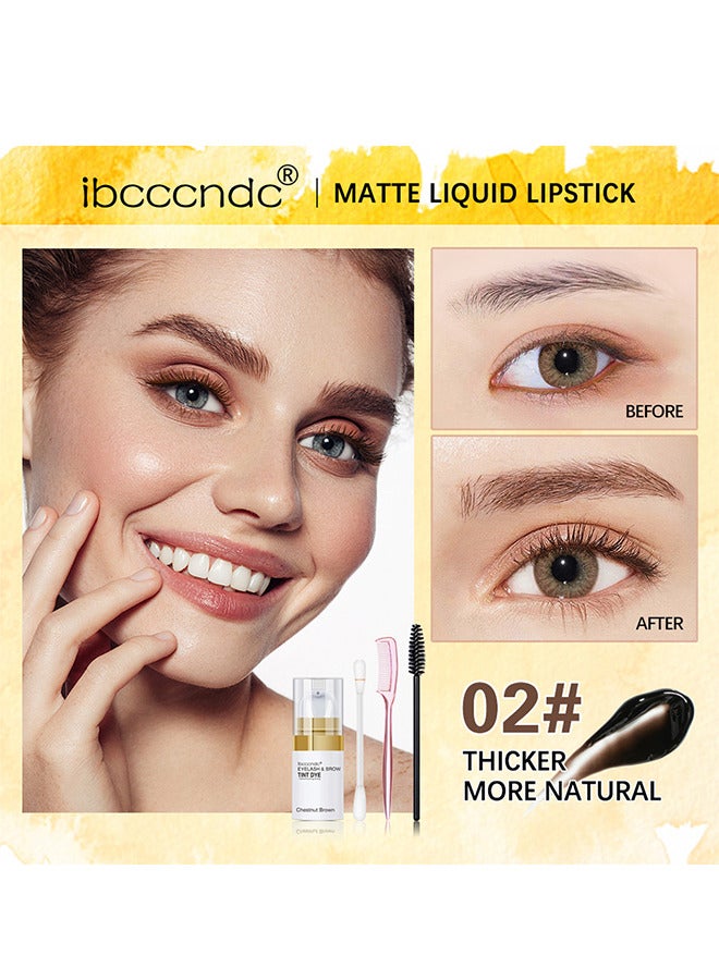 آي بي سي سي سي أن دي سي مجموعة تلوين صبغة الرموش والحواجب ، مجموعة تلوين الشعر البني الفوري للحاجب تلوين ضخم للرموش والحاجب الشريك المثالي لعلاج تصفيح رفع الرموش بيرم ، نتائج سريعة (بني كستنائي) - Image 2