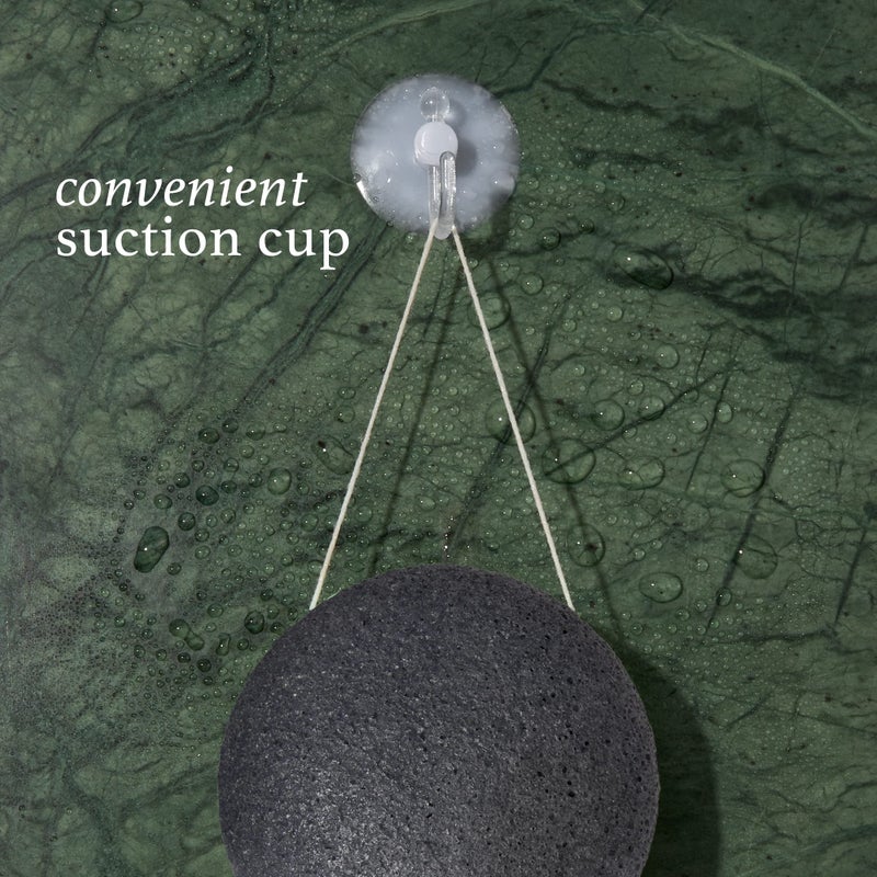 Julep Single Konjac Sponge - Face - Skin-Clarifying Charcoal Gentle Exfoliating Cleansing Tool with Convenient Suction Cup Hook - Image 5
