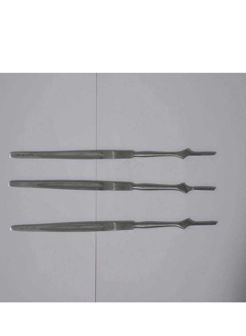TNM Scalpel Handle Set of 3 – Stainless Steel (Same Size)