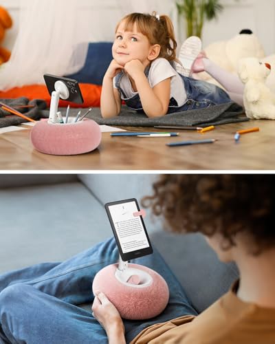 Viozon Phone Holder for Bed Magnetic Pillow Stand Compatible with 47 PhoneKindle with Small Storage Removable Suction Base for Stability Idea for Kindle Reading and Video Watching On BedPink - Image 3