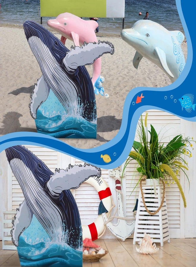 Burbell 3.3 ft Large North Vbs Whale Cardboard Cutout Stand up Religious Jonah & The Whale Photo Prop Stand up 3D Ocean Theme Party Decoration Standup Cutout for Ocean Decor Vbs Sunday School Supplies - Image 5