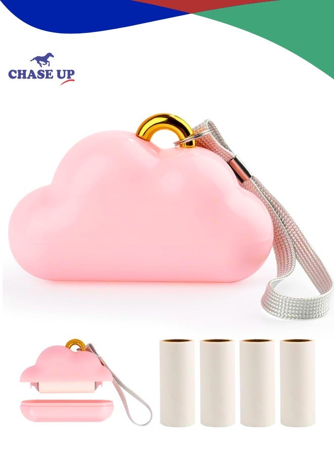 Chase Up Cloud Mini Lint Roller Travel Size,Reusable Mini Travel Sticky Roller,Portable Lint Roller Dog and Cat Pet Hair Remover for Clothes, Furniture(Pink) - Image 1