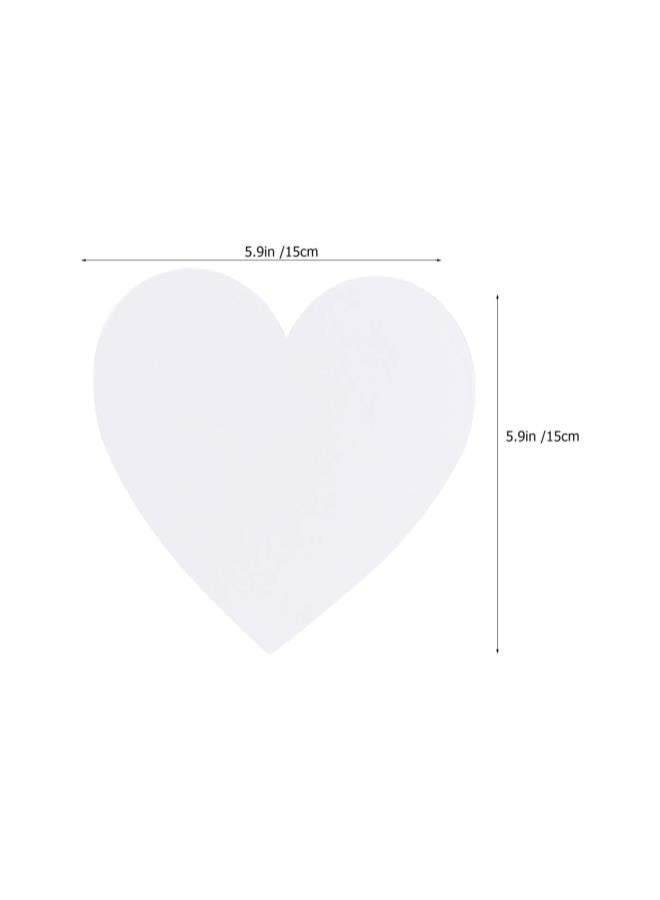 5pcs Heart Canvas Panels Artist Blank Canvas Art Canvas Multi Panel Canvas Boards Creative Blank Painting Panels Blank Artist Blank Canvas Frame for Painting 15x15cm - Image 2