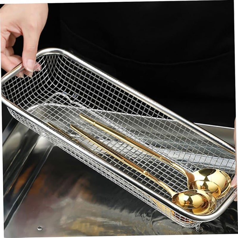 Uonlytech سلة أدوات المائدة لغسالة الصحون من 4 قطع تصميم شبكي متين سهل التنظيف - Image 4