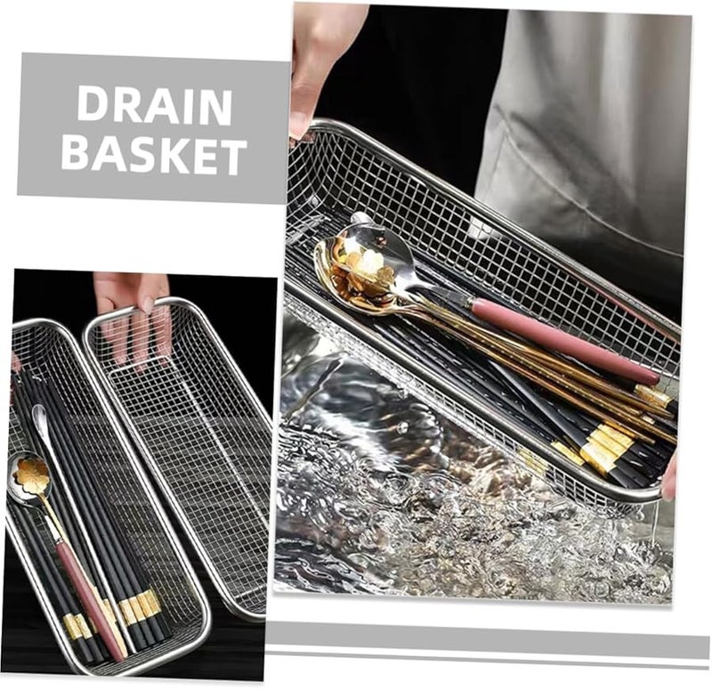 Uonlytech سلة أدوات المائدة لغسالة الصحون من 4 قطع تصميم شبكي متين سهل التنظيف - Image 3