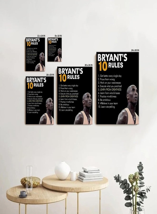 Sunwes Kobe Bryant’s 10 Rules Motivational Canvas Wall Art - Inspirational Basketball Quote Poster Print Canvas Basketball Motivational Wall Decor for Office, Gym, Living Room or Bedroom 8x10inch - Image 5