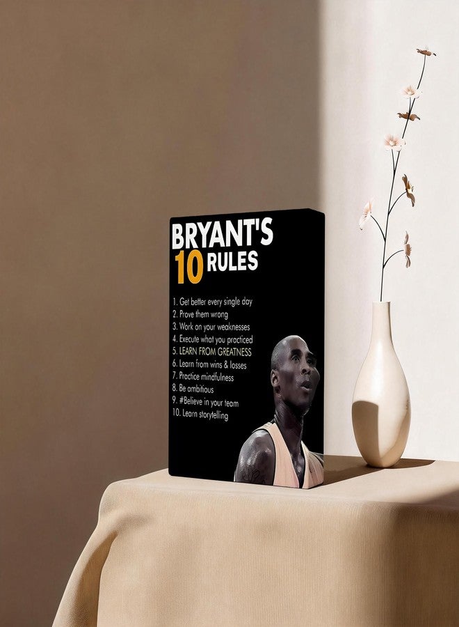 Sunwes Kobe Bryant’s 10 Rules Motivational Canvas Wall Art - Inspirational Basketball Quote Poster Print Canvas Basketball Motivational Wall Decor for Office, Gym, Living Room or Bedroom 8x10inch - Image 2