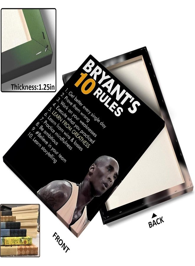 Sunwes Kobe Bryant’s 10 Rules Motivational Canvas Wall Art - Inspirational Basketball Quote Poster Print Canvas Basketball Motivational Wall Decor for Office, Gym, Living Room or Bedroom 8x10inch - Image 3