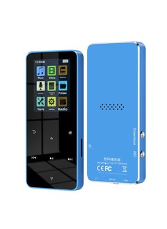 Generic Student Metal Touch Keys Bluetooth MP3 Mini Walkman Music Player Mp4 English External Plug-in Card-Body Color:Blue [metal Card + Bluetooth]]-Memory Capacity:Single Machine + 128g Card [no Fm] + [headphones + Data Cable +  - Image 1