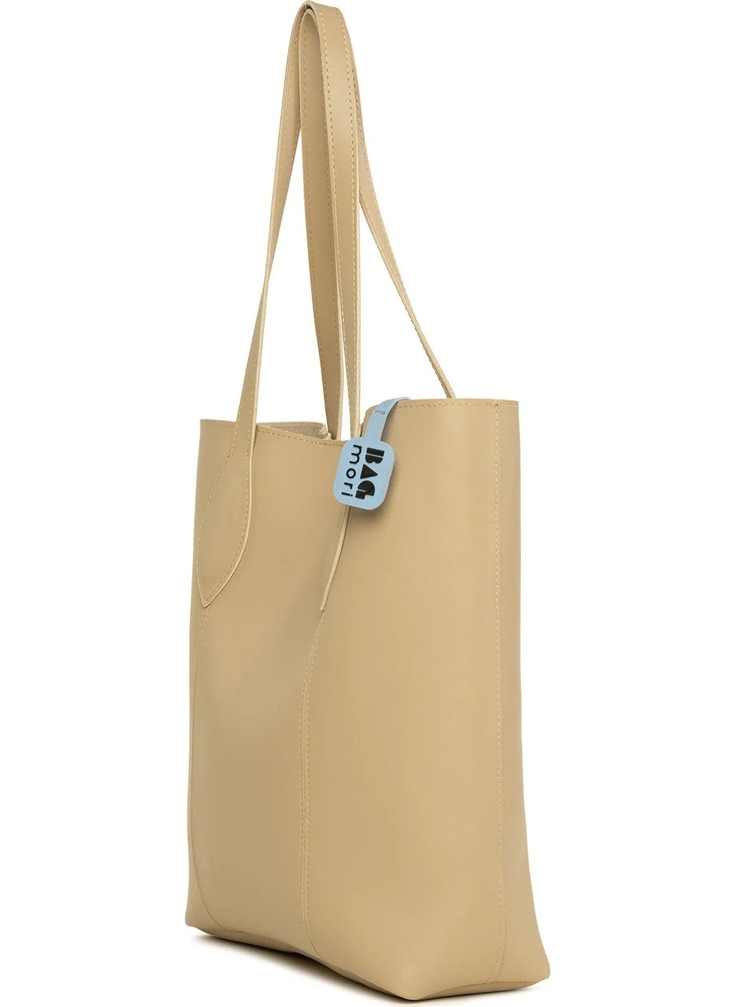 Bagmori Mink Stitched Drop Strap Tote Bag