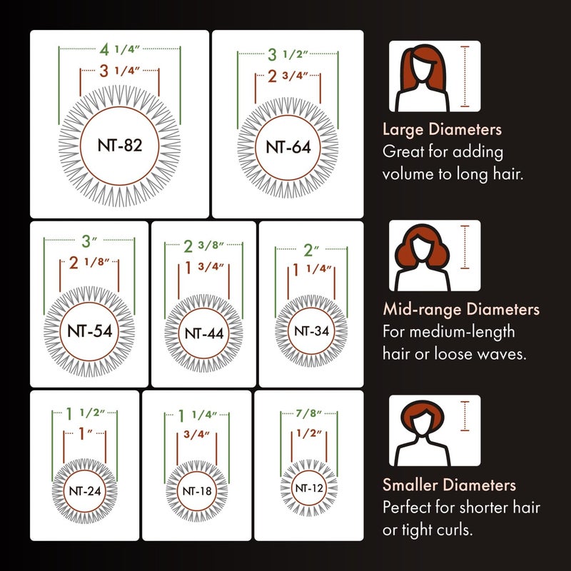 Olivia Garden NanoThermic Ceramic + Ion Round Thermal Hair Brush - Not Electrical - Professional Blowout Brush for Normal to Thick Hair -1" to 2 1/8" - Diameter Barrel - CIXL-24,34,44,54 - Image 4