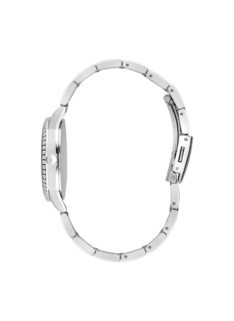 لي كوبر Lee Cooper Women's Quartz Movement Watch, Analog Display and Metal Strap - LC07438.230, Silver
