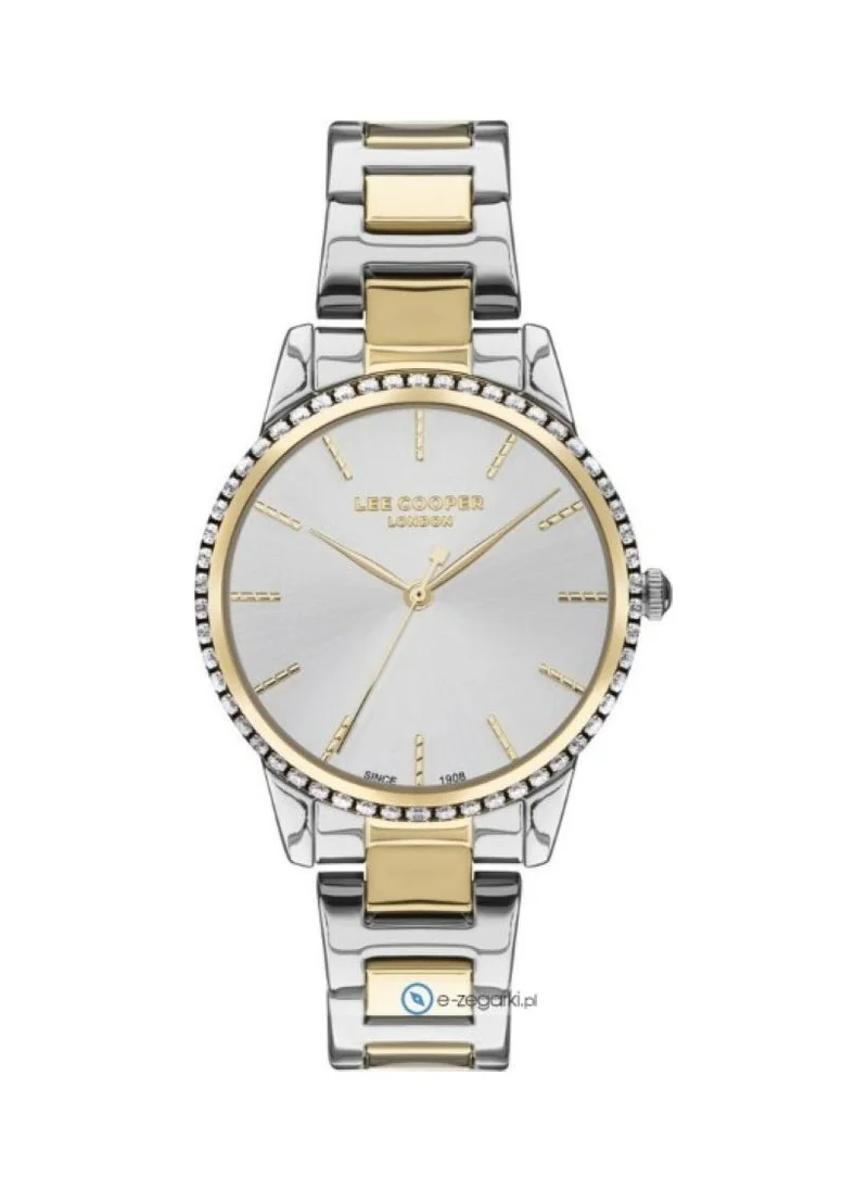 لي كوبر Lee Cooper Women's Quartz Movement Watch, Analog Display and Metal Strap - LC07438.230, Silver