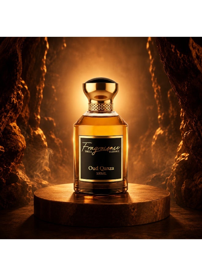 Fragrosense عطر عود قنزا للجنسين 100 مل، عطر عود يدوم طويلاً، رائحة خشبية دافئة حارة فاخرة، عطر مميز للرجال والنساء - Image 3