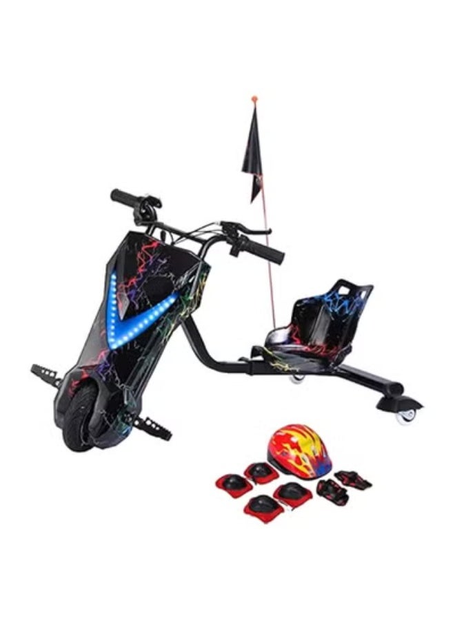 البدر سكوتر كهربائي دريفت للأطفال من البدر مع بطارية 36 فولت قابلة لإعادة الشحن، ثلاث سرعات قابلة للتغيير، بلوتوث، شاشة عرض، إضاءة أمامية LED، فرامل يد، آمن للأطفال من 3 إلى 8 سنوات، سكوتر كهربائي دريفت متين ومميز للأطفال - Image 1