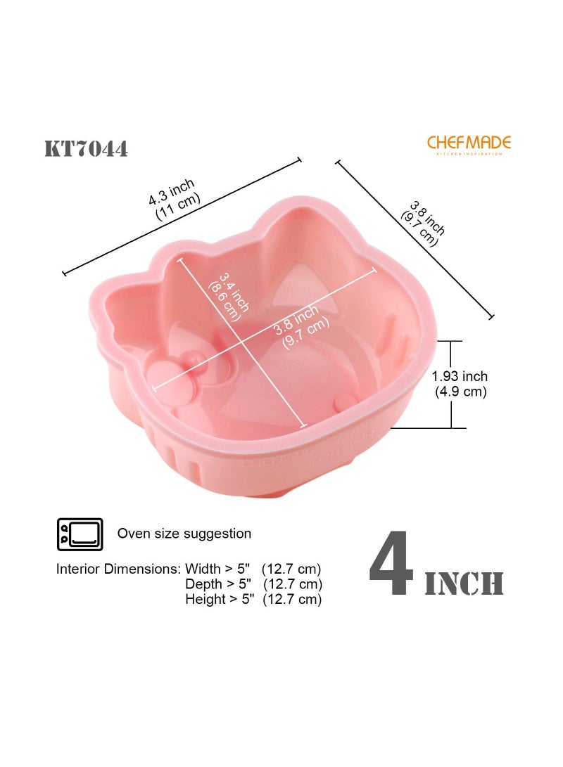 chefmade Hello Kitty Cake Pan 4 Inch Non Stick Silicone Cake Mold - Image 2