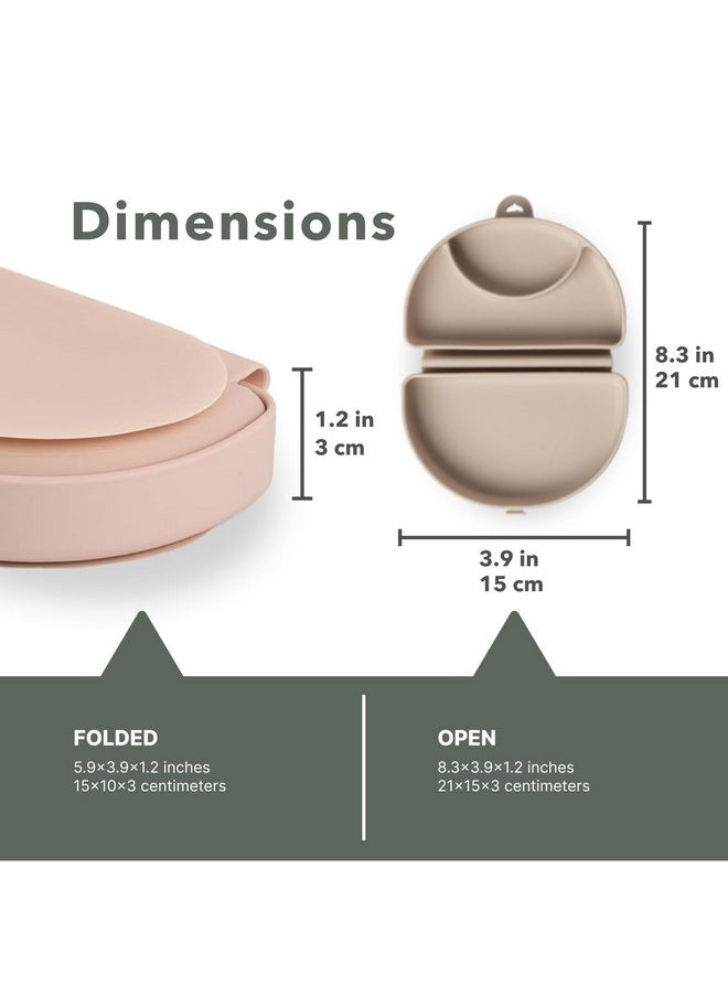 Miniware Silifold Silicone Baby Plate Foldable Toddler Travel Essential To Promote Selffeeding Food Grade Silicone Toddler Plates & Baby Plates With Suction Bpa Free Baby Essentials Pink  - Image 3
