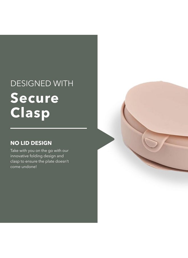Miniware Silifold Silicone Baby Plate Foldable Toddler Travel Essential To Promote Selffeeding Food Grade Silicone Toddler Plates & Baby Plates With Suction Bpa Free Baby Essentials Pink  - Image 4