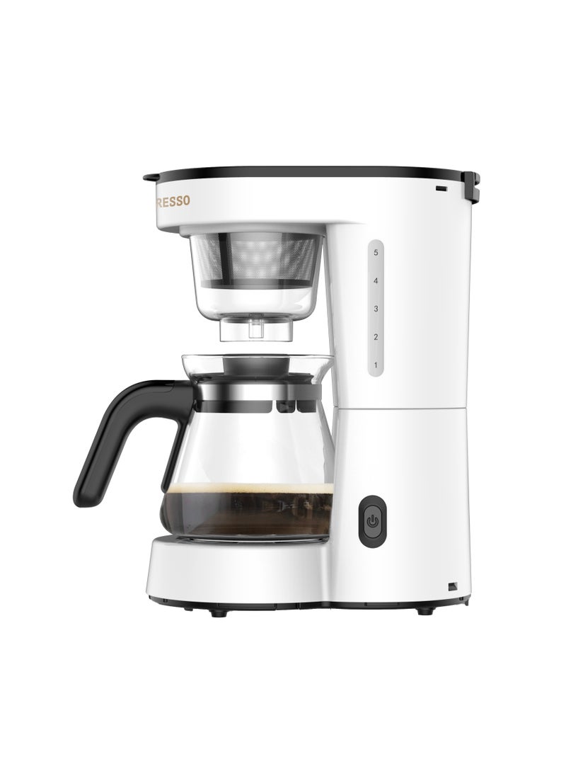 LePRESSO Transparent Drip Coffee Machine with BS Plug 0.75L Coffee Maker 700W Fast Brewing / 40Min Keep Warm / Automatic Coffee Brewer / Home Kitchen Coffee Appliance / Auto Shut-Off Coffee Machine - White  - Image 3