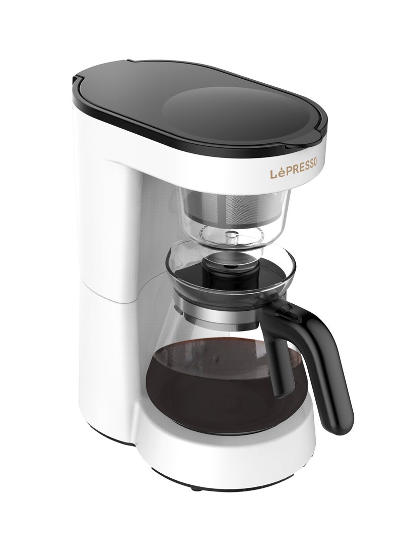 LePRESSO Transparent Drip Coffee Machine with BS Plug 0.75L Coffee Maker 700W Fast Brewing / 40Min Keep Warm / Automatic Coffee Brewer / Home Kitchen Coffee Appliance / Auto Shut-Off Coffee Machine - White  - Image 1