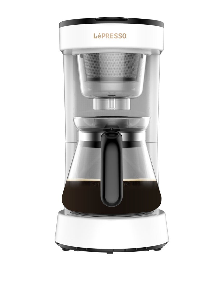 LePRESSO Transparent Drip Coffee Machine with BS Plug 0.75L Coffee Maker 700W Fast Brewing / 40Min Keep Warm / Automatic Coffee Brewer / Home Kitchen Coffee Appliance / Auto Shut-Off Coffee Machine - White  - Image 2