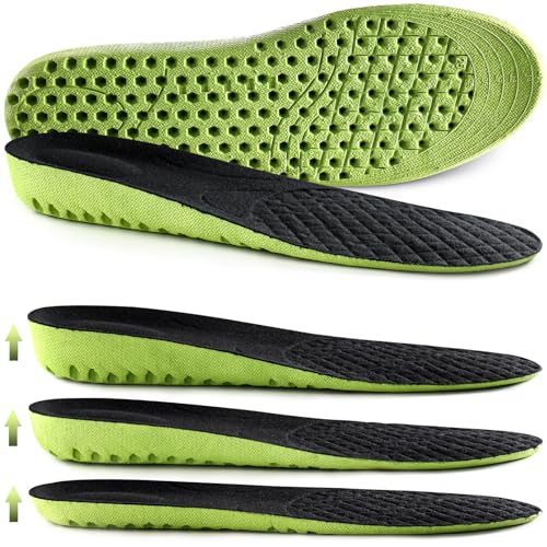 Ailaka Elastic Shock Absorbing Height Increasing Sports Shoe Insoles, Soft Breathable Honeycomb Orthotic Replacement Inserts for Men & Women - Image 1