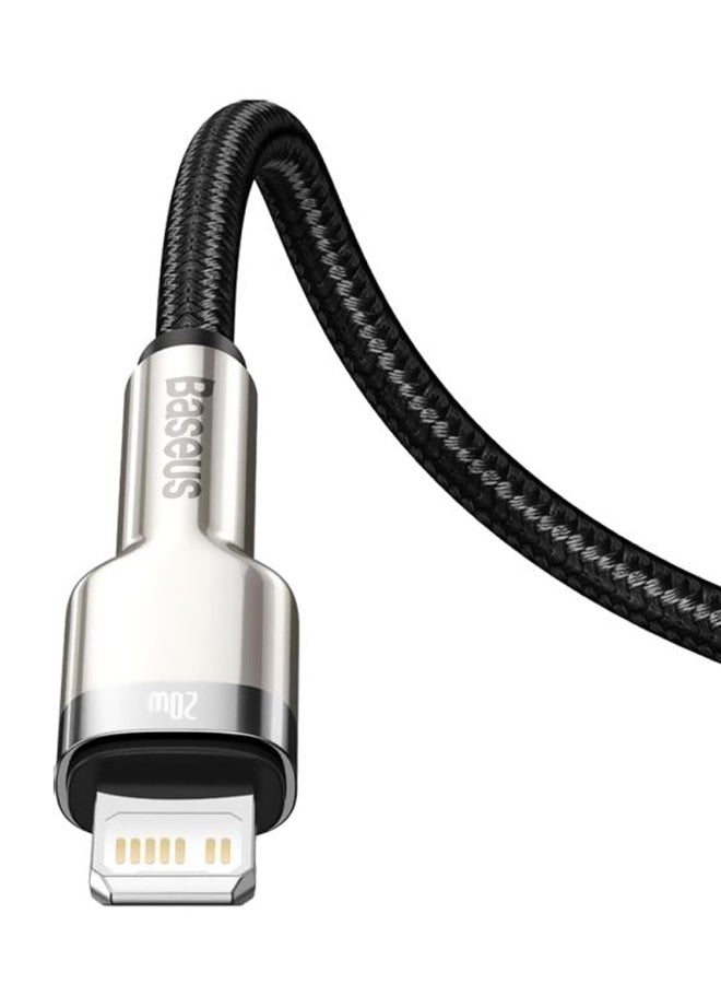 بيسوس كابل USB C إلى لايتنينج للشحن السريع ونقل البيانات بتقنية PD بقدرة 20 وات من سلسلة كافولي ومتوافق مع هواتف آيفون 14 و14 برو/ 13 برو/ 13 برو ماكس / 13/13 ميني، آي باد 9، 12 ميني/ 12/12 برو، بطول متر واحد أسود/فضي - Image 5