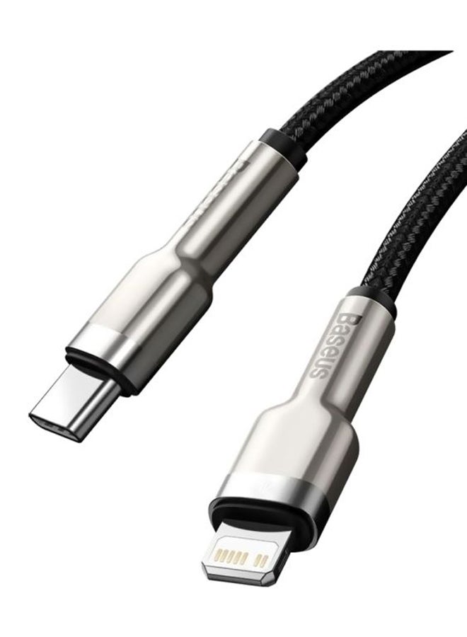 بيسوس كابل USB C إلى لايتنينج للشحن السريع ونقل البيانات بتقنية PD بقدرة 20 وات من سلسلة كافولي ومتوافق مع هواتف آيفون 14 و14 برو/ 13 برو/ 13 برو ماكس / 13/13 ميني، آي باد 9، 12 ميني/ 12/12 برو، بطول متر واحد أسود/فضي - Image 4