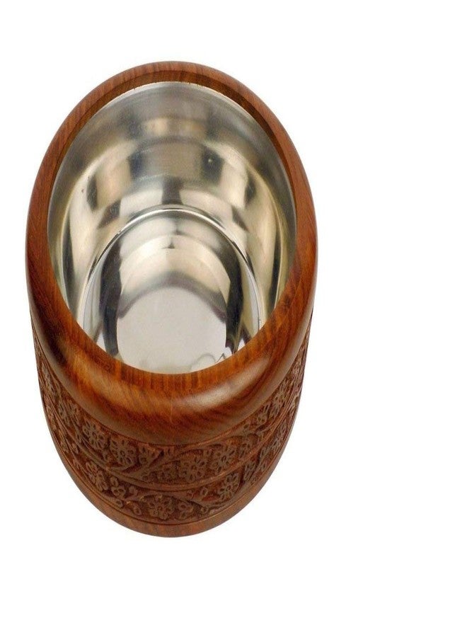 Mitria traders Wooden Hot Pot Casserole Dish with Lid, Tortilla Bread Chapati Keeper/Wood Carving Gorgeous Chapati Box Serve Casserole || Brown (Large 10 INCH) - Image 4