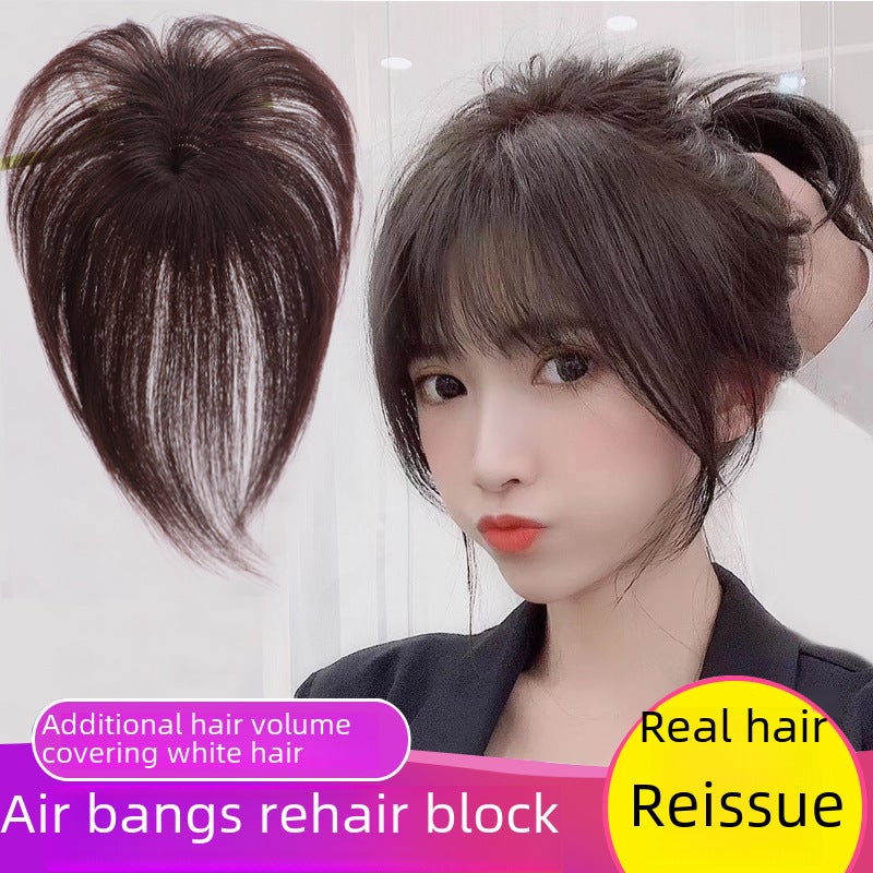 Generic Natural Clip-in Bangs Hairpiece Natural -17cm