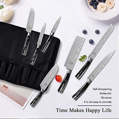 FULLHI Knife Set, 14pcs Japanese Knives Set, Multiple Colour Premium German Stainless Steel Chef Knife Set - Image 5