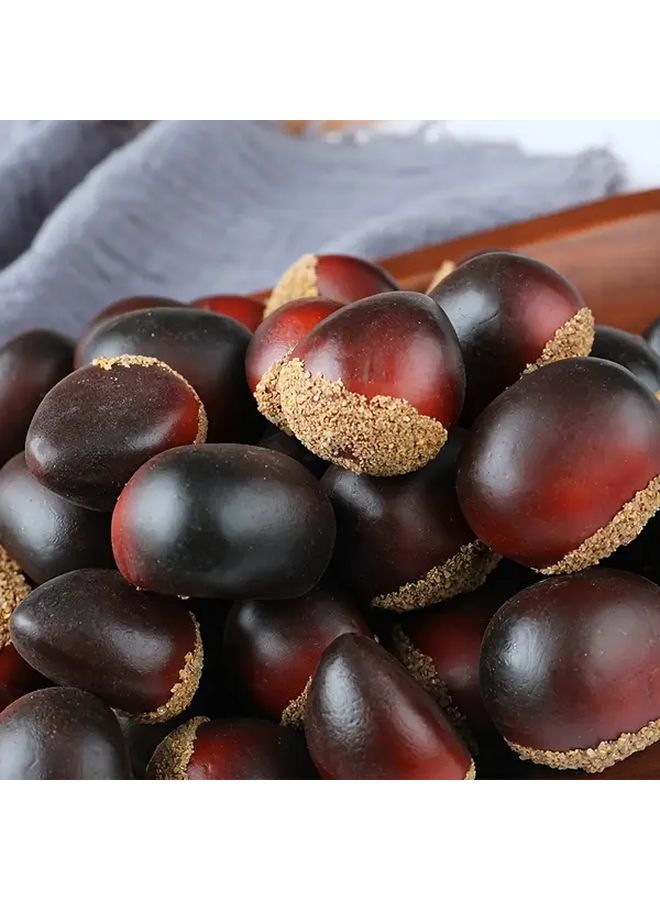 20 Realistic Artificial Chestnuts 10 Flat 10 Pointed Plastic Decor For Home Party - Image 5
