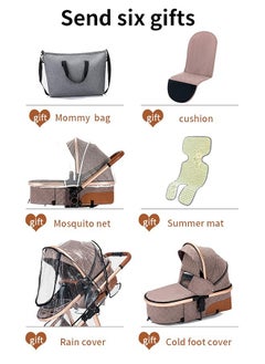 Bukela 2-in-1 Lightweight Reversible Infant Pramette  And Multi-Position Recline Baby Stroller With Canopy, Rain Cover, And Mosquito Net 0 To  3 Year  - Image 2