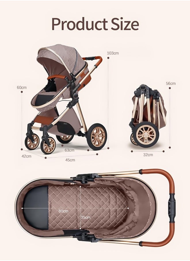 Bukela - 2-in-1 Lightweight Reversible Infant Pramette  And Multi-Position Recline Baby Stroller With Canopy, Rain Cover, And Mosquito Net 0 To  3 Year - Image 1