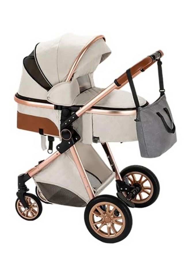 Bukela - 2-in-1 Lightweight Reversible Infant Pramette  And Multi-Position Recline Baby Stroller With Canopy, Rain Cover, And Mosquito Net 0 To  3 Year - Image 1