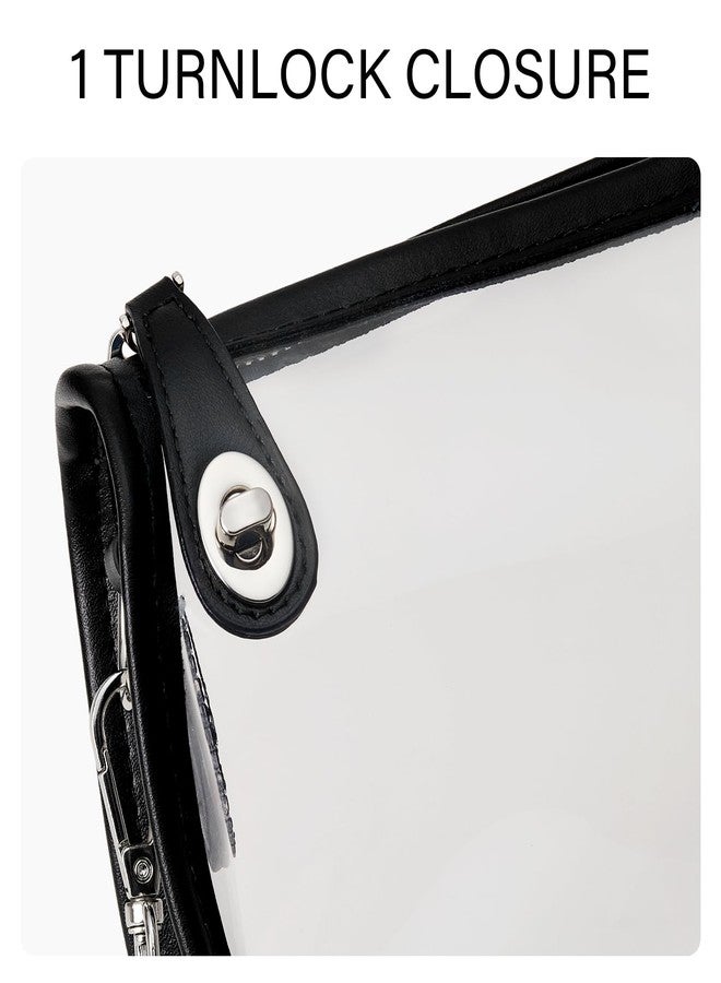 CLUCI Clear Bag for Stadium Events,Clear Bags for Women,Small Crossbody Bag for Concerts Sports Events Festivals, Black - Image 5