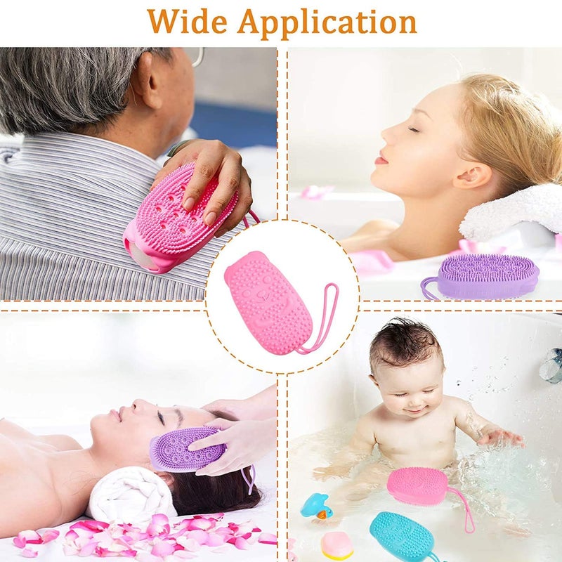 JRT Dubble Bath Brush Quick Foaming Bath Brush Scrubbing Brushes Soft Rubbing Massage Bubble Body Cleaner Silicone Bathroom 1Pcs - Image 5