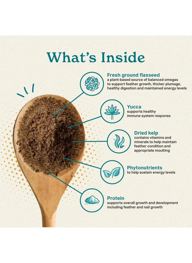 The Missing Link - The Missing Link Avian Color & Shine Superfood Supplement Powder for Captive Birds - Flaxseed, Yucca, Kelp, Phytonutrients & Protein - Supports Energy, Plumage, Digestive & Immune Health - 3.5oz - Image 1