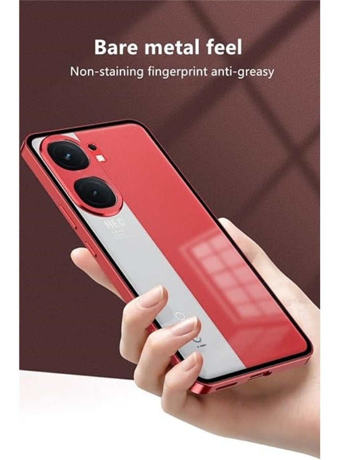 غطاء لهاتف IQOO NEO 9 و 9 Pro إطار معدني مغناطيسي مع ظهر زجاجي شفاف معتم حماية من الانزلاق والصدمات مع واقي للكاميرا - Image 5