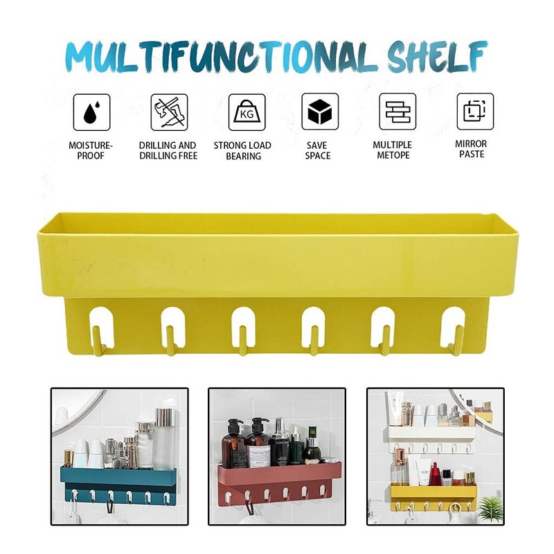 MEZON رف تخزين متعدد الاستخدامات لمطبخ وحمام MEZON مع حامل حائط وعلبة تخزين مع خطاف (أكثر من لون) - Image 5