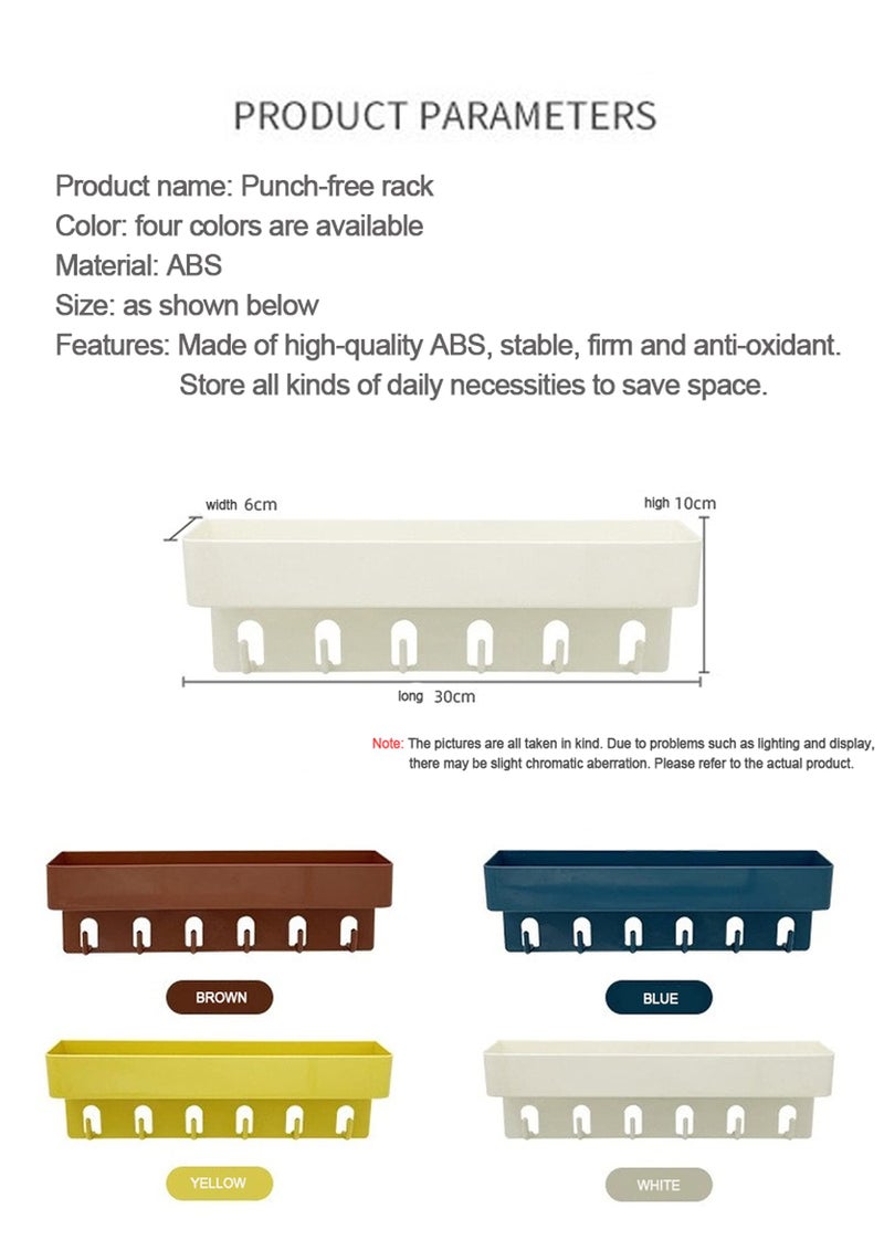 MEZON رف تخزين متعدد الاستخدامات لمطبخ وحمام MEZON مع حامل حائط وعلبة تخزين مع خطاف (أكثر من لون) - Image 2