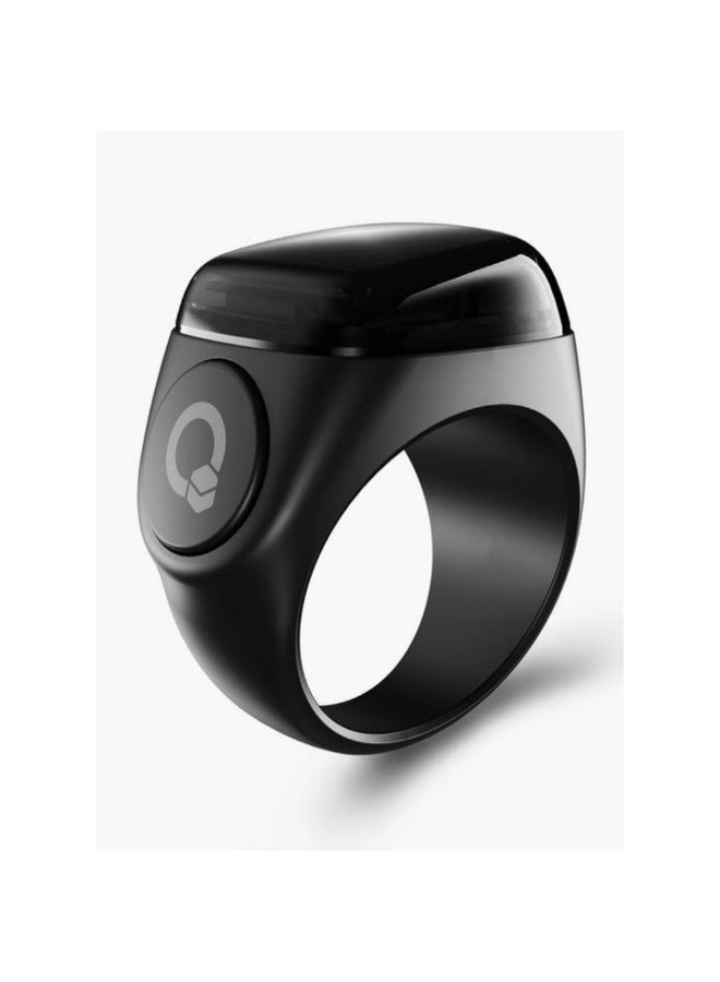 ACLIX Digital Counter Tasbeeh IQIBLA SMART SMART Zikr Ring Noor 22mm Black World's first Muslim IQIBLA SMART Zikr Ring - Image 1