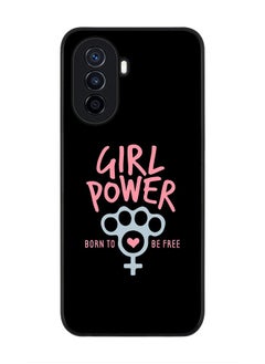 Stylizedd Rugged Black edge case for Huawei Nova Y70  Slim fit Soft Case Flexible Rubber Edges Anti Drop TPU Gel Thin Cover - Girl Power  - Image 1