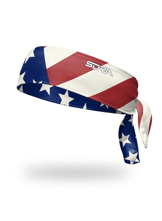 Suddora USA Tie Headband (Made in USA) - Ninja Style Headband for Workout, Sports, and American Team - Image 1