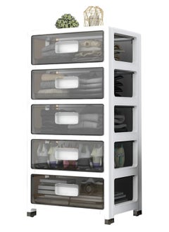 RATSAW Plastic Drawer Cabinet, Plastic Storage Bins with Lids, Waterproof Drawer Containers for Toys Clothes Storage Organizer in Bedroom Bathroom Kitchen Multi-Purpose Storage Containers for Home and Office 5 Layers  - Image 1