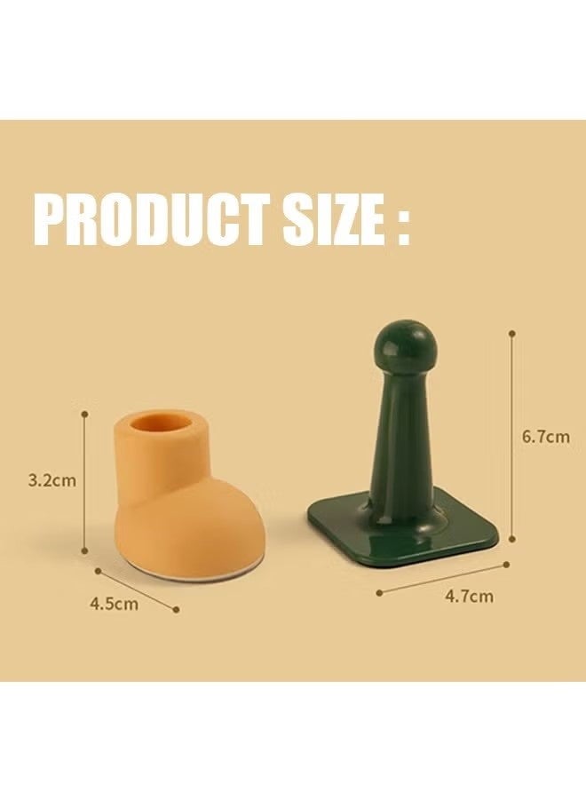 4 Pcs Door Stopper Set, TPR Door Bumpers with Strong Adhesive, Shock Absorbent and Discreet Wall Protectors from Door Knobs (Colorful) - Image 2