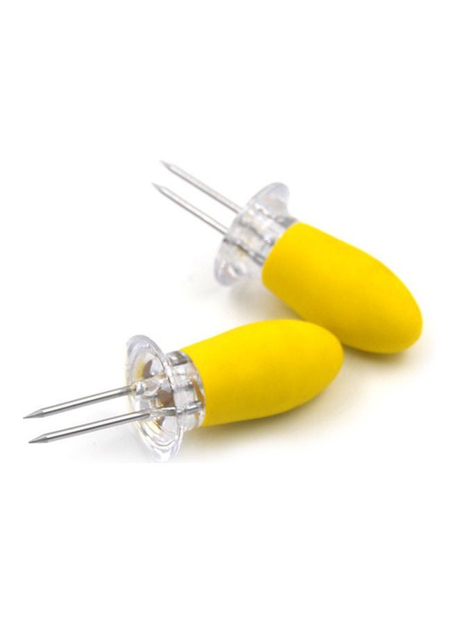 NIBEMINENT 4-Pair Portable Stainless Steel Corn Cob Holders Multicolour - Image 3