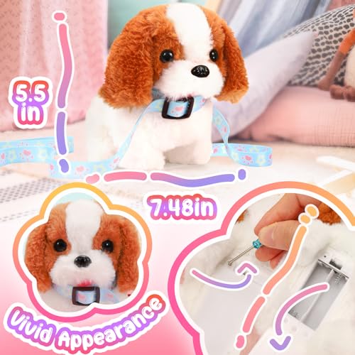 Tagitary Plush Toys Puppy Electronic Toy Walking and Barking Dogs,Tail Wagging Fake Dog Interactive Dog Toy for Kids with Leash,Easter Christmas Birthday Gift for Toddlers Kids - Image 4