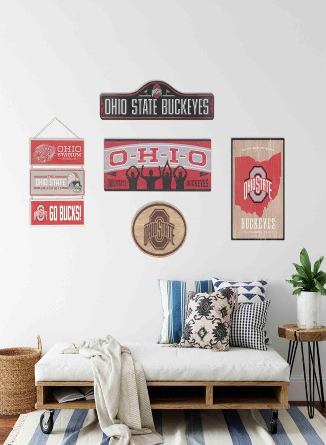 Open Road Brands Ohio State University Wood Wall Decor - Large Ohio State Buckeyes Wall Art for Man Cave or Dorm Room - Image 5