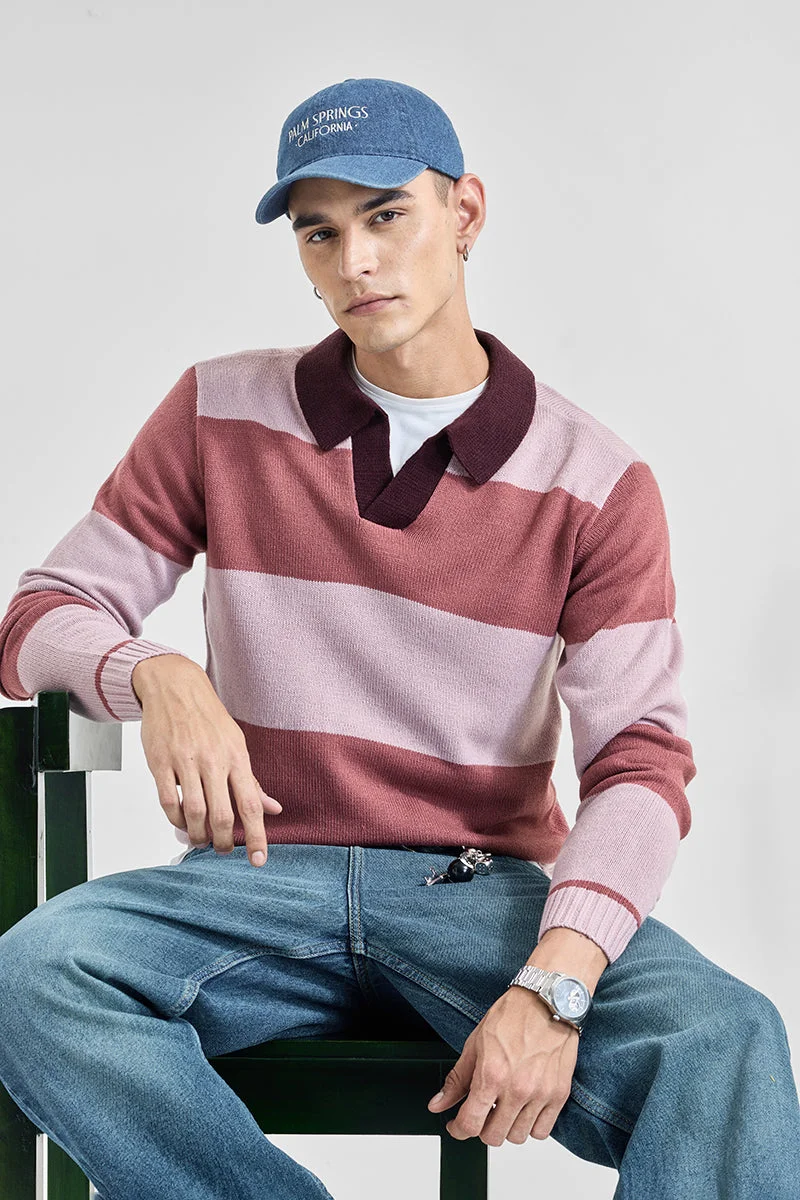 SNITCH Polo 100% Acrylic Stripes Pullover